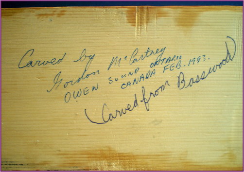 Folk Art Horse Carving Signature